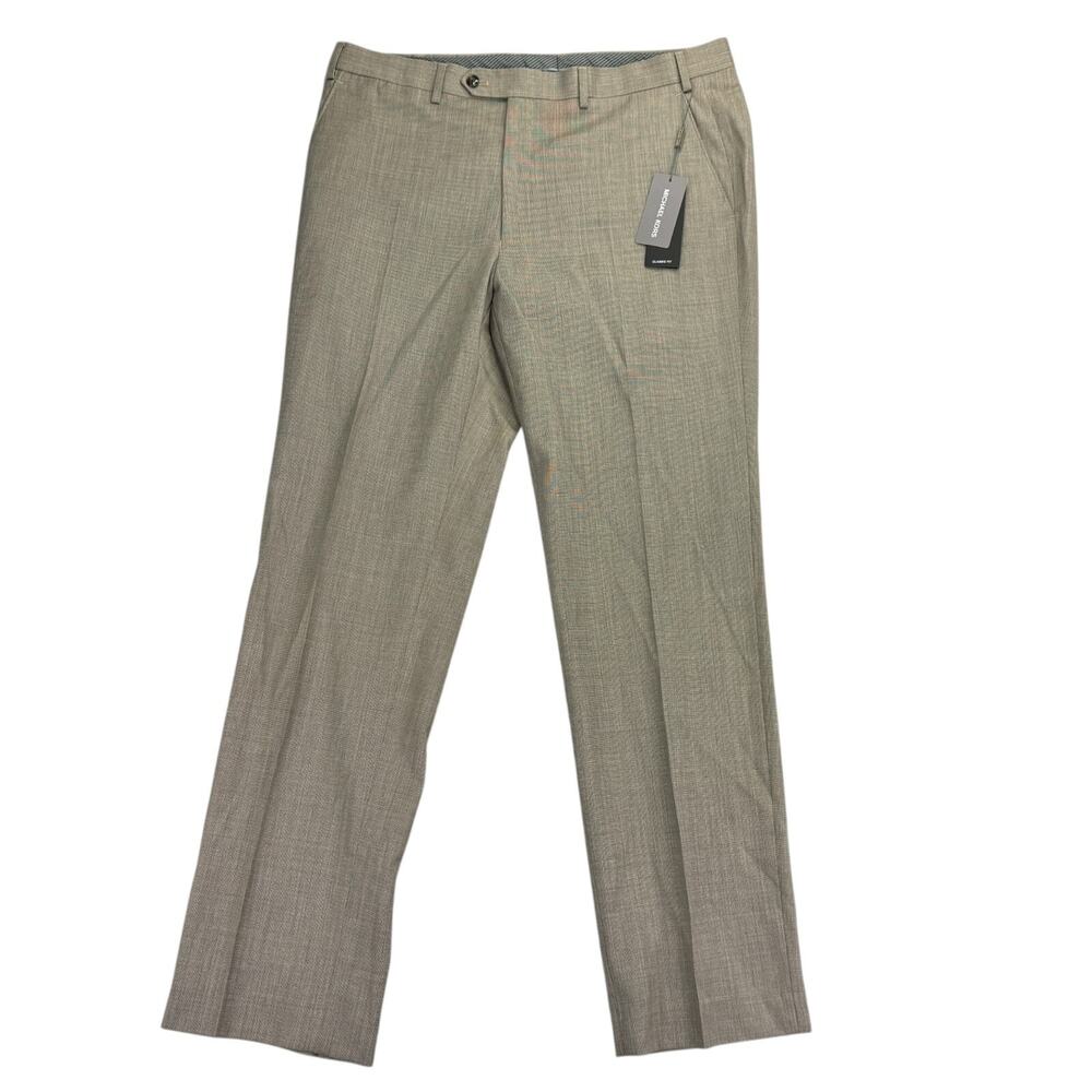 Michael Kors Mens Malone Classic Fit Wool Stretch Suit Pants Tan 36x32